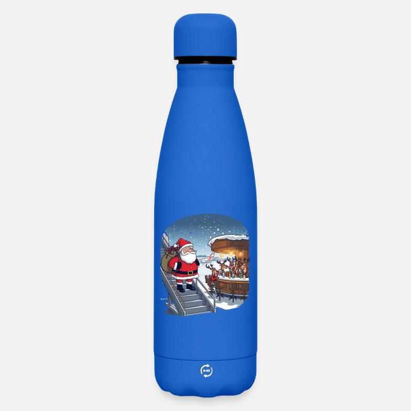Rentiere raus - Matte Thermosflasche 500 ml - Königsblau