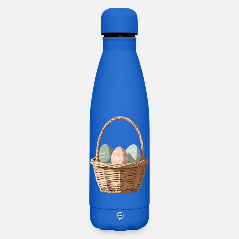 Œufs pastel dans un panier - Bouteille isotherme SOFT TOUCH 500 ml - bleu roi