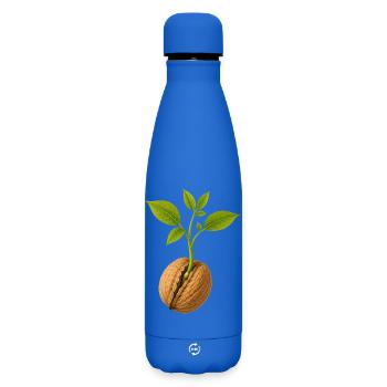 Aus Kleinem wächst Großes Walnuss Design  - Matte Thermosflasche 500 ml - Königsblau - Vorne