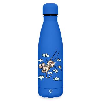 Cat on the swing - Matte Insulated Water Bottle 500 ml - royal blue - Front