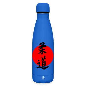 Judo in Japanese kanji script with red sun - Matte Insulated Water Bottle 500 ml - royal blue - Front