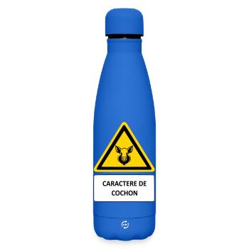 Pig character - Matte Insulated Water Bottle 500 ml - royal blue - Front