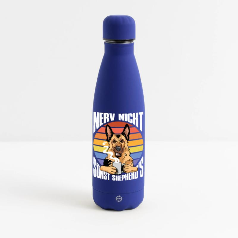 Schäferhund Geschenke Hund Herrchen Gassi Matte Thermosflasche 500 ml