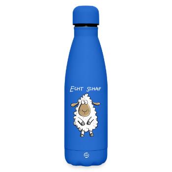 Echt Schaf I Cooles Schäfchen Comic Geschenk Fun - Matte Thermosflasche 500 ml - Königsblau - Vorne