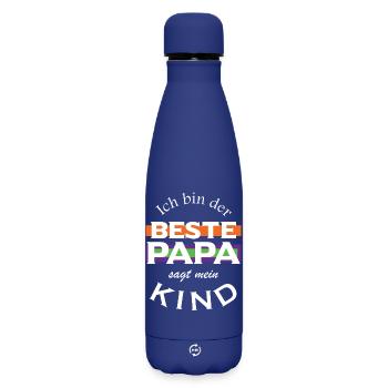 Je suis le meilleur papa - Bouteille isotherme SOFT TOUCH 500 ml - bleu foncé  - Devant