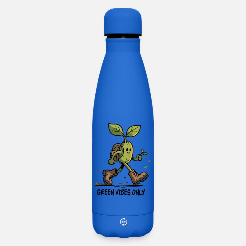 Ökologische Pflanze auf einer Wanderung - Matte Thermosflasche 500 ml - Königsblau