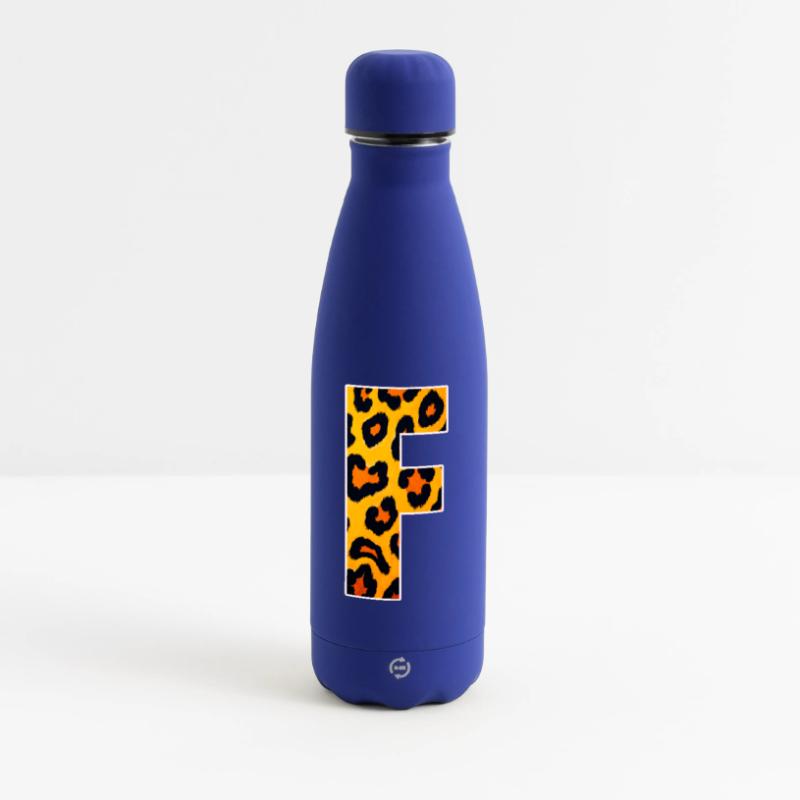 Leopard Effect Fire Orange Pattern Matte Insulated Water Bottle 500 ml