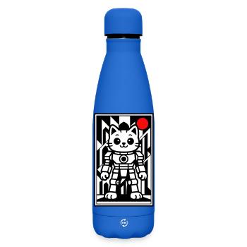 Katzenroboter in Space mit rotem Planeten - Matte Thermosflasche 500 ml - Königsblau - Vorne