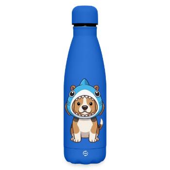 Süßer Beagle Hund Cartoon Karneval Brasilien - Matte Thermosflasche 500 ml - Königsblau - Vorne