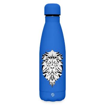Geometric Lion Head Chart - Matte Insulated Water Bottle 500 ml - royal blue - Front