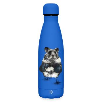 Hamster combatif sur le ring de boxe - Bouteille isotherme SOFT TOUCH 500 ml - bleu roi - Devant