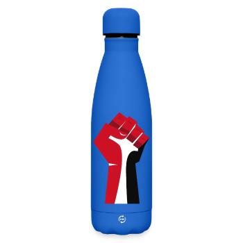 The Raised Fist (Red, White, Black) - Matte Insulated Water Bottle 500 ml - royal blue - Front