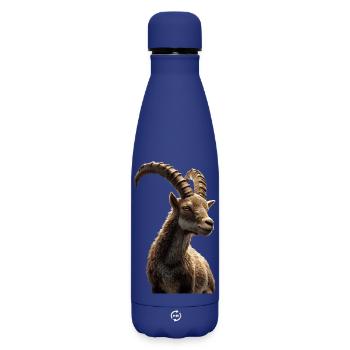 Steinbock Ziege Alpensteinbock Capricorn Ziegen - Matte Thermosflasche 500 ml - Dunkelblau  - Vorne