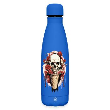 Skull Eistüte mit Rosen und Wachs - Matte Insulated Water Bottle 500 ml - royal blue - Front