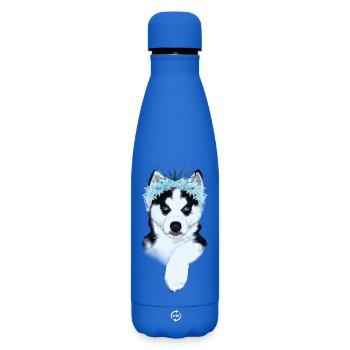 Eisprinzessin - Husky mit Krone  - Matte Insulated Water Bottle 500 ml - royal blue - Front