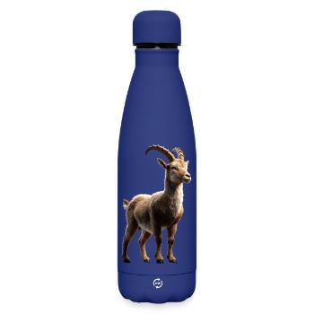 Steinbock Ziege Alpensteinbock Capricorn Ziegen - Matte Thermosflasche 500 ml - Dunkelblau  - Vorne