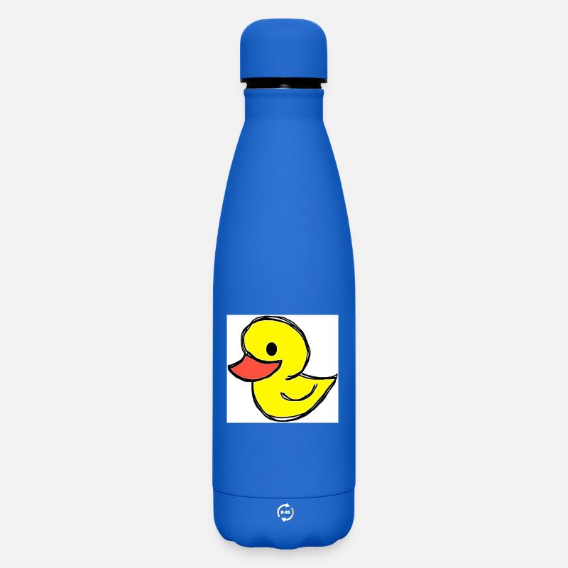 Dessin animé de caneton joyeux - Bouteille isotherme SOFT TOUCH 500 ml - bleu roi
