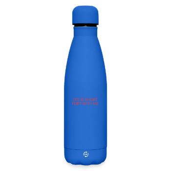 Short Life flirts with me - Matte Insulated Water Bottle 500 ml - royal blue - Front
