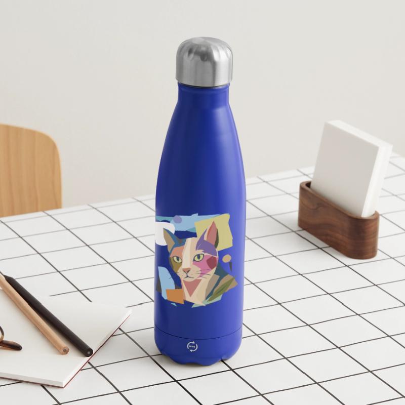 Chat abstrait dans le design moderne de bloc de couleur Bouteille isotherme 500 ml