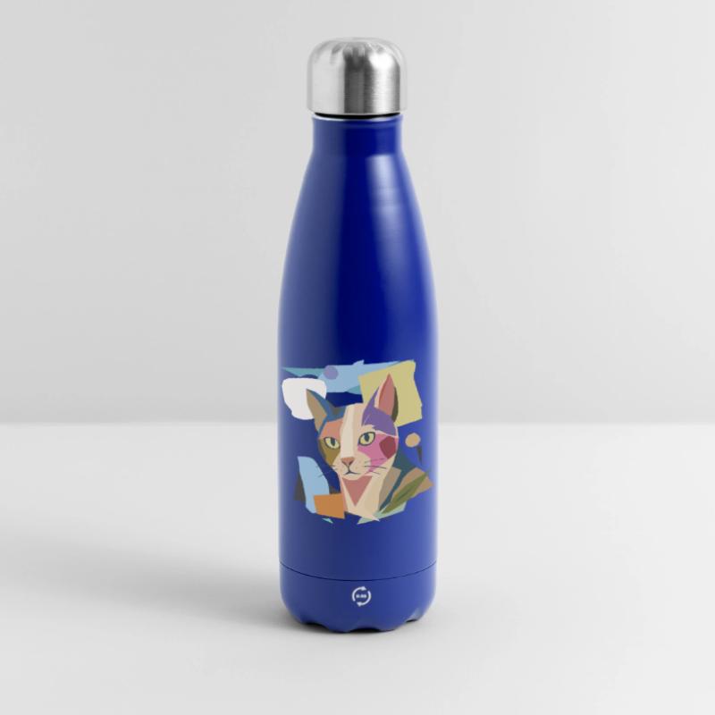 Chat abstrait dans le design moderne de bloc de couleur Bouteille isotherme 500 ml