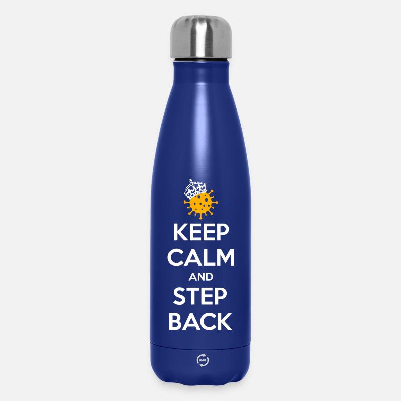 Keep calm and step back - Insulated Water Bottle 500 ml - dark blue