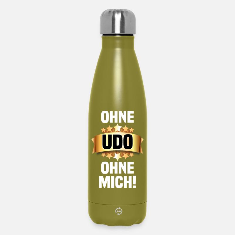 Sans Udo - Sans moi ! - Bouteille isotherme 500 ml - vert olive 