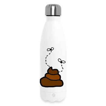 Kacke Scheisse Kot Stuhlgang Toilette - Thermosflasche 500 ml - Weiß - Vorne