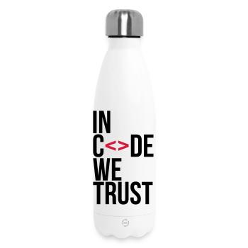 in code we trust ! - Insulated Water Bottle 500 ml - white - Front