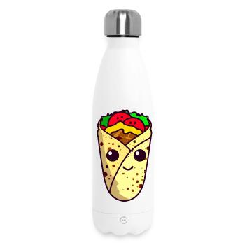 Kawaii Wrap, Döner, Taco - Süßes Streetfood Design - Thermosflasche 500 ml - Weiß - Vorne