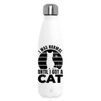 Dicton amoureux des chats - Bouteille isotherme 500 ml - blanc - Devant