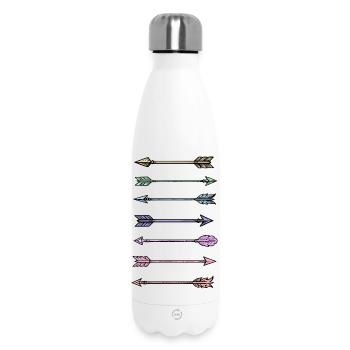Colorful Arrows Design - Insulated Water Bottle 500 ml - white - Front