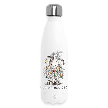 Fleece Navidad Christmas Sheep Cartoon Sheep - Insulated Water Bottle 500 ml - white - Front