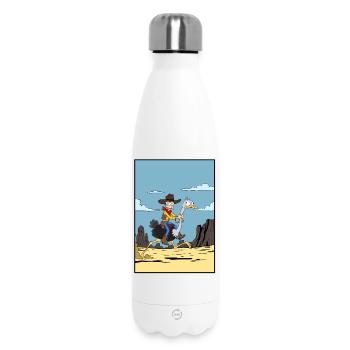 Cowboy reitet Emu in der Wüste - Thermosflasche 500 ml - Weiß - Vorne