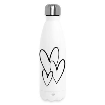 Hearts - Insulated Water Bottle 500 ml - white - Front