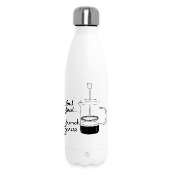 But first... French Press - Insulated Water Bottle 500 ml - white - Front