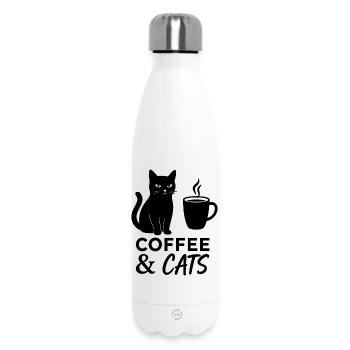 Coffee Cat - Thermosflasche 500 ml - Weiß - Vorne