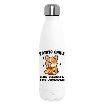 Chiot Cute Mangeur de Chips - Bouteille isotherme 500 ml - blanc - Devant