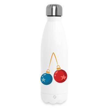 Conception de décoration de boules de Noël colorées - Bouteille isotherme 500 ml - blanc - Devant