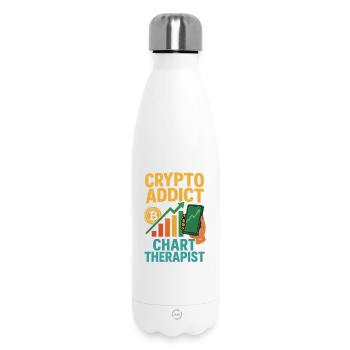 Krypto-Chart-Therapeut, Investieren - Thermosflasche 500 ml - Weiß - Vorne