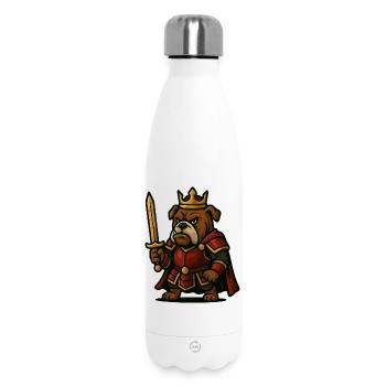 Bulldog Warrior King with Sword Fantasy Graphic - Insulated Water Bottle 500 ml - white - Front
