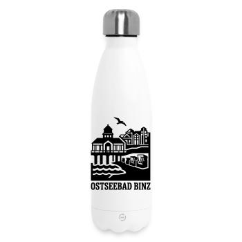 Ostseebad Binz Rügen Wahrzeichen Silhouette - Thermosflasche 500 ml - Weiß - Vorne