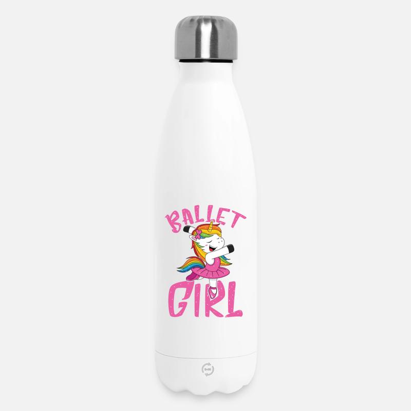 Licorne de ballet Ă paillettes - Bouteille isotherme 500 ml - blanc