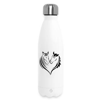 Les amateurs de chevaux coeur chevaux - Bouteille isotherme 500 ml - blanc - Devant