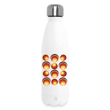 70s Retro Ball Pattern Orange Brown - Insulated Water Bottle 500 ml - white - Front