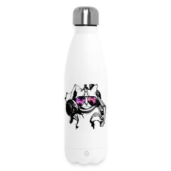 coole Katze DJ Kätzchen mitSonnenbrilleSonnenbrill - Thermosflasche 500 ml - Weiß - Vorne
