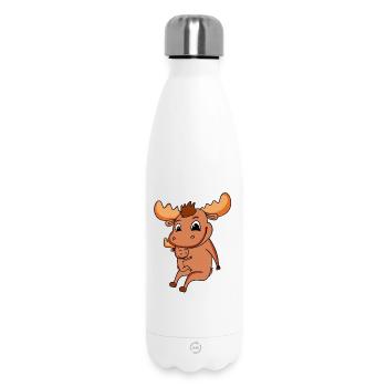 Familie Schwangerschaft - Elch mit Baby - Elch - Thermosflasche 500 ml - Weiß - Vorne