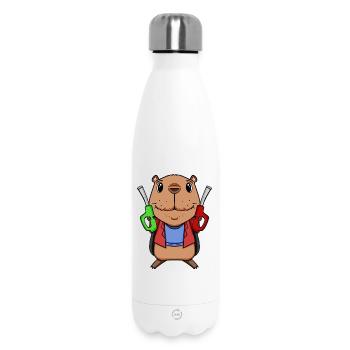 Tankwart Capybara Tankstelle - Thermosflasche 500 ml - Weiß - Vorne