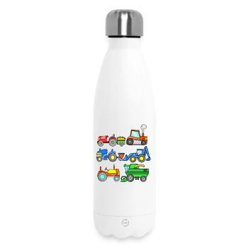 Construction site vehicles - Insulated Water Bottle 500 ml - white - Front