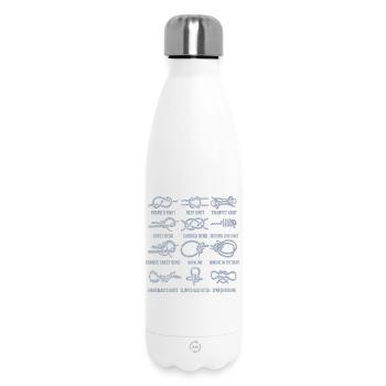 Voile, voilier, nœuds à voile, nouage - Bouteille isotherme 500 ml - blanc - Devant