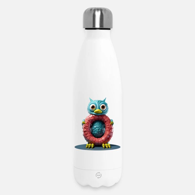 Créature bleue avec lettre O Alphabet - Bouteille isotherme 500 ml - blanc